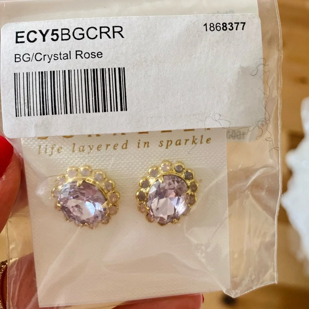 Sorrelli Halo Oval Crystal Stud Earrings in Crystal Rose NWT - Picture 11 of 16